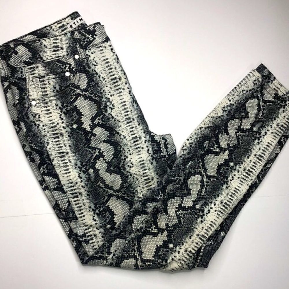 Tinseltown 7 Snakeskin Print Jeans – High Rise Stretch Skinny